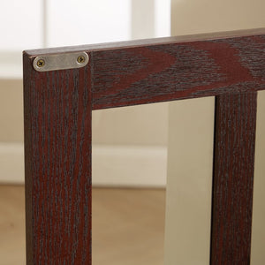 English Elm Dark Cherry Buffet Cabinet Queen Anne Legs LED Interior Grid Glass Doors Dining W2275P513670