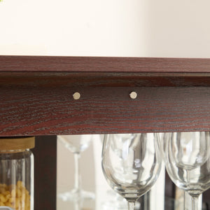 English Elm Dark Cherry Buffet Cabinet Queen Anne Legs LED Interior Grid Glass Doors Dining W2275P513670