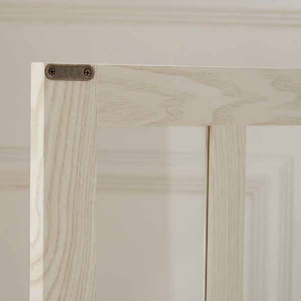 English Elm 2 Grid Glass Door Sideboard with Led Lighting Adjustable Shelves and Vintage Handles White W2275P513673