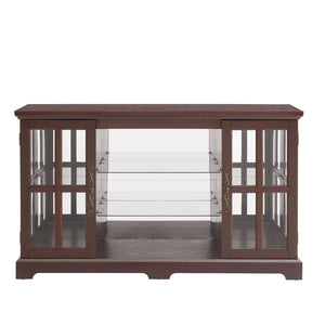English Elm 2 Grid Glass Door Sideboard with Led Lighting Adjustable Shelves and Vintage Handles Cherry W2275P513674