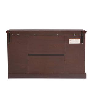 English Elm 2 Grid Glass Door Sideboard with Led Lighting Adjustable Shelves and Vintage Handles Cherry W2275P513674