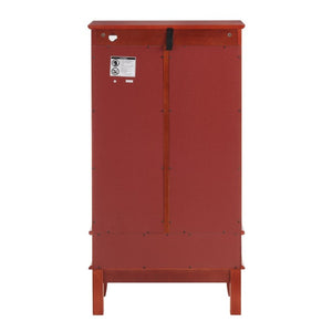English Elm Lighted Cherry Curio Cabinet with Glass Doors Mirrored Back and Adjustable Shelves W2275P542384