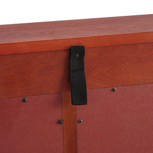 English Elm Lighted Cherry Curio Cabinet with Glass Doors Mirrored Back and Adjustable Shelves W2275P542384
