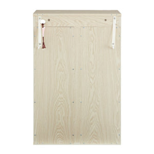 English Elm White Glass Display Cabinet with Ambient Lighting Mirrored Back and Adjustable Shelves W2275P577401