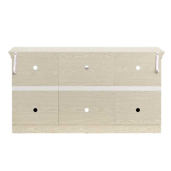 English Elm 2 Door Farmhouse TV Stand with Electric Fireplace Insert White Barn Style Console W2275S00039
