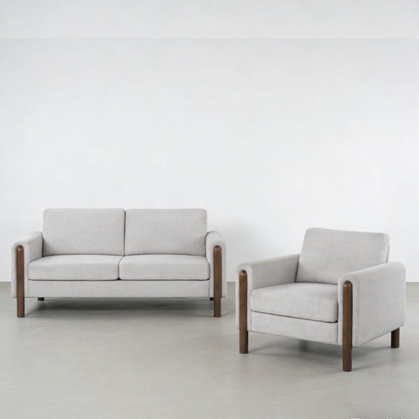 English Elm Modular Teddy Velvet Sofa Set with Walnut Legs Curved Arms for Living Room W2308S00001