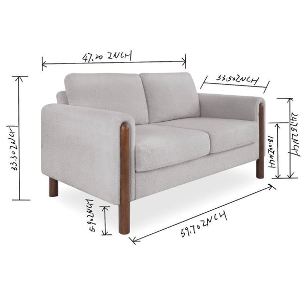 English Elm Modular Teddy Velvet Sofa Set with Walnut Legs Curved Arms for Living Room W2308S00001
