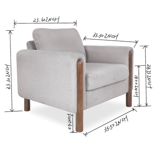 English Elm Modular Teddy Velvet Sofa Set with Walnut Legs Curved Arms for Living Room W2308S00001
