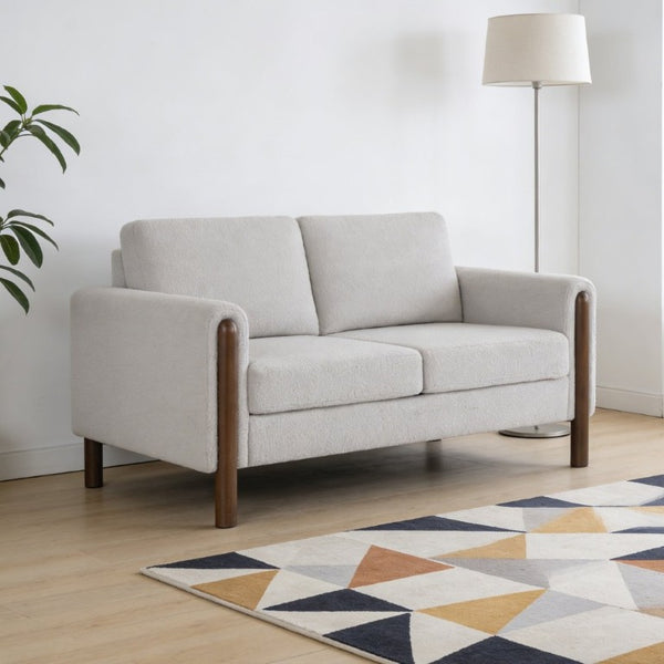 English Elm Modular Teddy Velvet Sofa Set with Walnut Legs Curved Arms for Living Room W2308S00001
