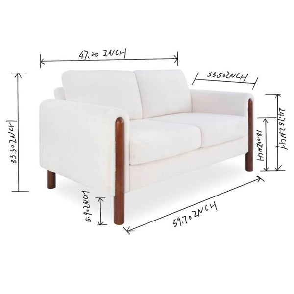 English Elm Modular Teddy Velvet Sofa with Walnut Legs Mid Century Living Room Seating W2308S00002