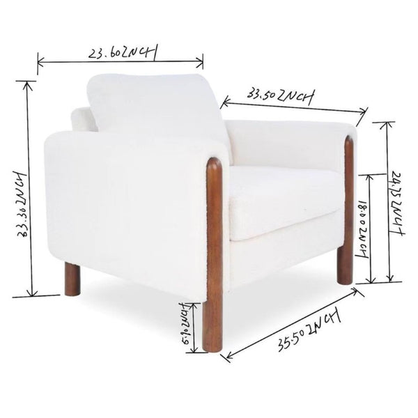 English Elm Modular Teddy Velvet Sofa with Walnut Legs Mid Century Living Room Seating W2308S00002