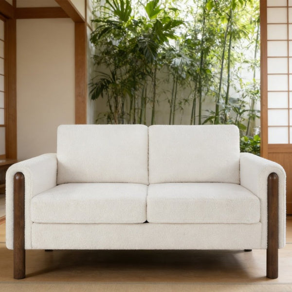 English Elm Modular Teddy Velvet Sofa with Walnut Legs Mid Century Living Room Seating W2308S00002
