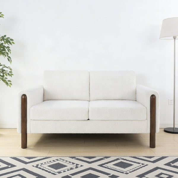 English Elm Modular Teddy Velvet Sofa with Walnut Legs Mid Century Living Room Seating W2308S00002