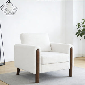 English Elm Modular Teddy Velvet Sofa with Walnut Legs Mid Century Living Room Seating W2308S00002