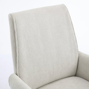 English Elm Mid-Back Ergonomic Office Chair Striped Fabric Gold Base Memory Foam Lumbar W2311P454487