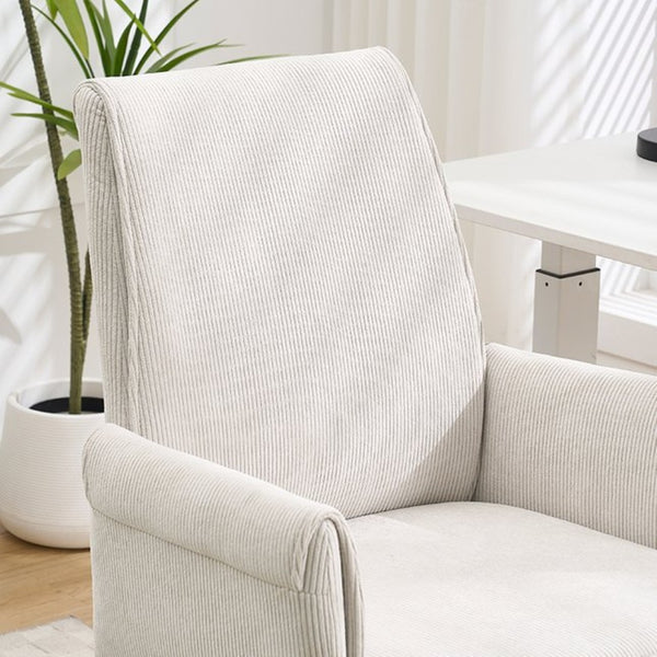 English Elm Mid-Back Ergonomic Office Chair Striped Fabric Gold Base Memory Foam Lumbar W2311P454487