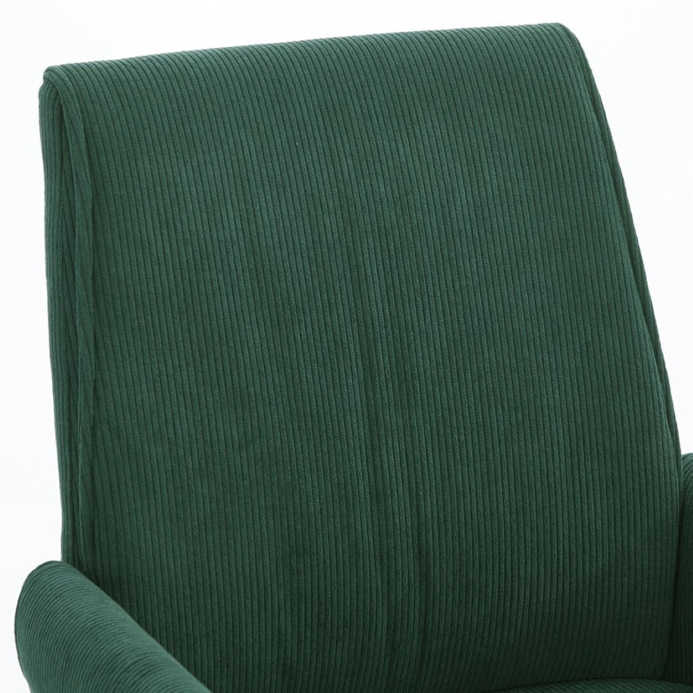 English Elm Mid-Back Ergonomic Office Chair Striped Fabric Gold Base Memory Foam Lumbar Support W2311P454499
