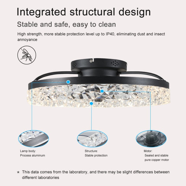 English Elm Ceiling Fan with Sculptural Acrylic Blades Dimmable LED Three Color Temps Smart App W2312141748