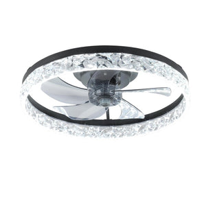 English Elm Ceiling Fan with Sculptural Acrylic Blades Dimmable LED Three Color Temps Smart App W2312141748