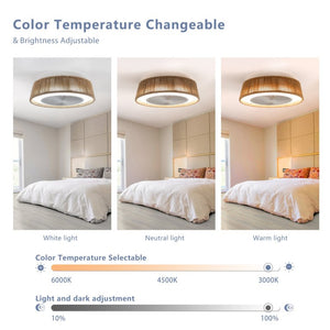 English Elm 21 Inch Bohemian Rope Shade Ceiling Fan with Dimmable LED and Remote for Bedroom Living Room W2312P389948