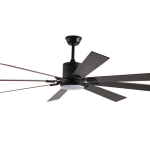 English Elm 72 Inch Walnut Ceiling Fan with LED Light Eight Wood Blades DC Motor Remote Large Room W2312P389952