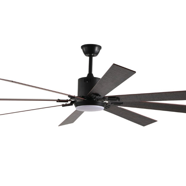English Elm 72 Inch Walnut Ceiling Fan with LED Light Eight Wood Blades DC Motor Remote Large Room W2312P389952