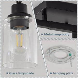 English Elm 5-light Matte Black Track Fixture Rotatable Glass Shades Industrial Ceiling or Wall Mount W2312P415995