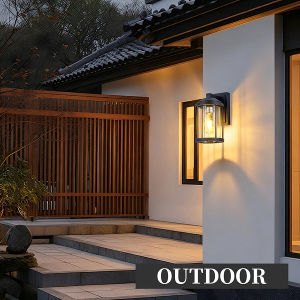 English Elm Outdoor Matte Black Aluminum Seeded Glass Wall Lanterns Set of Two for Porch Garage W2312P454689