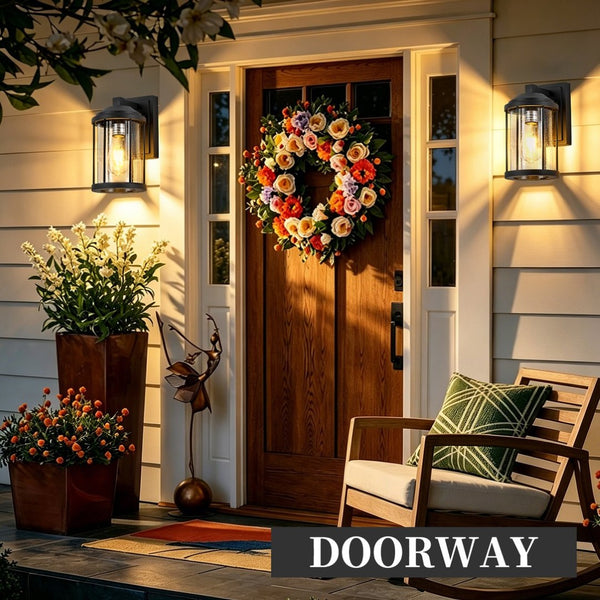 English Elm Outdoor Matte Black Aluminum Seeded Glass Wall Lanterns Set of Two for Porch Garage W2312P454689