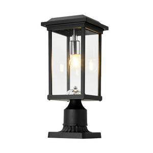 English Elm Dusk to Dawn Aluminum Pier Mount Post Lamp with Cage Lantern Design for Patio Pathways W2312P454692