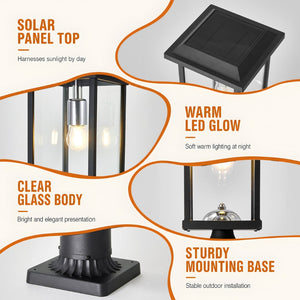 English Elm Dusk to Dawn Aluminum Pier Mount Post Lamp with Cage Lantern Design for Patio Pathways W2312P454692