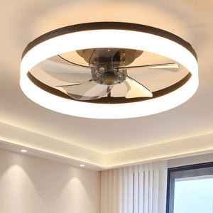 English Elm 20 Inch Flush Mount Ceiling Fan Dimmable LED Matte Black DC Motor Bedroom Living Room W2312P523418