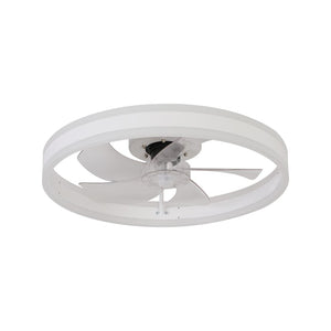 English Elm 20 Inch Flush Mount Fandelier Dimmable LED Caged Chandelier Fan for Bedroom Living Room White W2312P523421