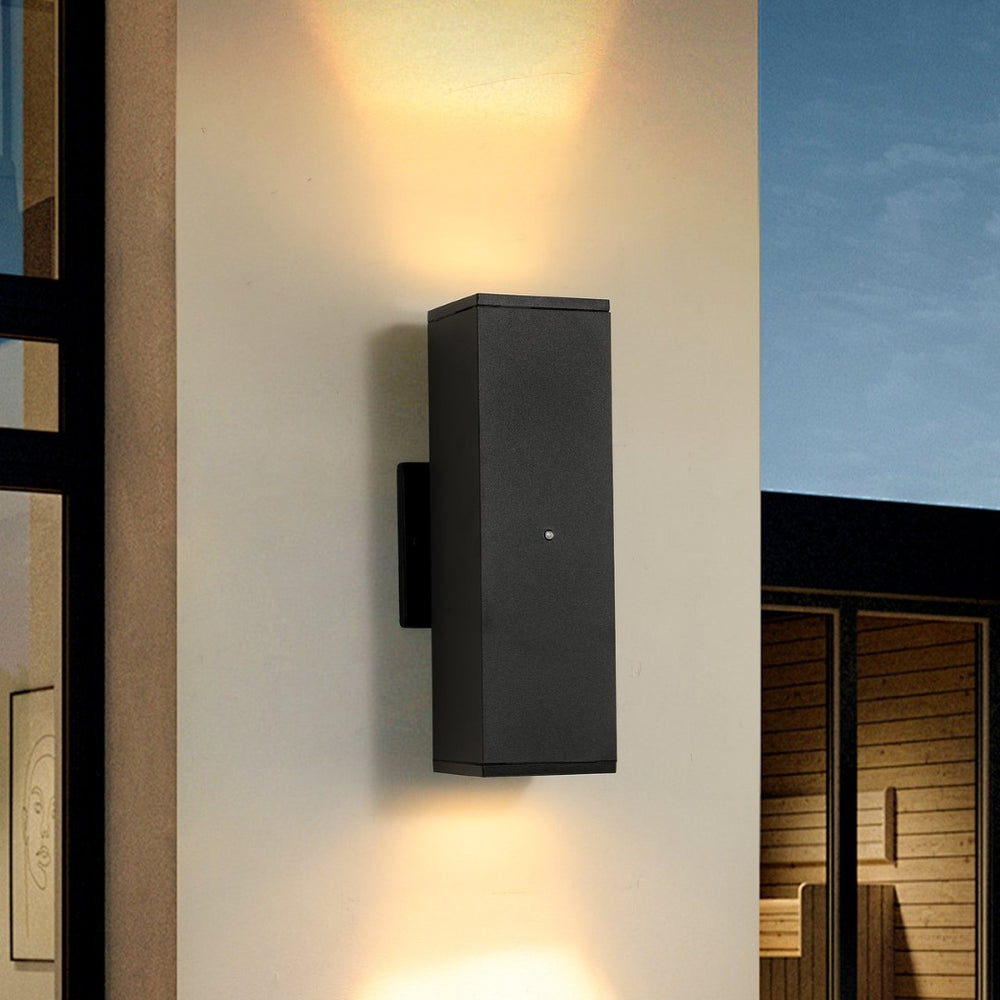 English Elm Outdoor Modern Wall Sconces 2 Pack Dusk to Dawn Sensor Porch Patio Aluminum W2312P539342