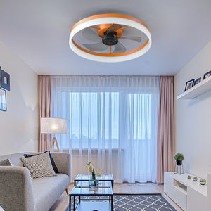English Elm Ceiling Fan with Dimmable Led Flush Mount Low Profile Design for Modern Bedrooms W2312P540486