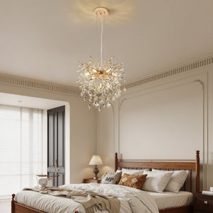 English Elm Modern Gold Tree Branch Crystal Seven Light Chandelier for Dining and Living Rooms W2312P542785