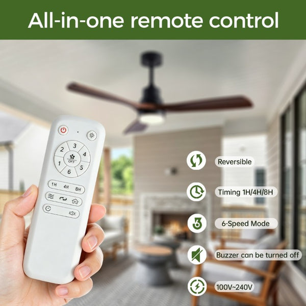 English Elm 52 Inch Farmhouse Ceiling Fan with Dimmable LED Remote Walnut Blades Indoor Outdoor W2312P544428