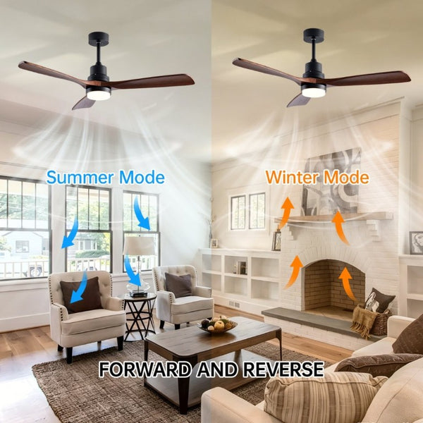 English Elm 52 Inch Farmhouse Ceiling Fan with Dimmable LED Remote Walnut Blades Indoor Outdoor W2312P544428