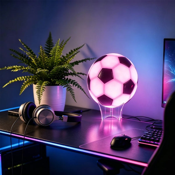 English Elm Rgb Soccer Ball Desk Lamp Smart LED Light Music Sync App Control Kids Bedroom W2312P545466
