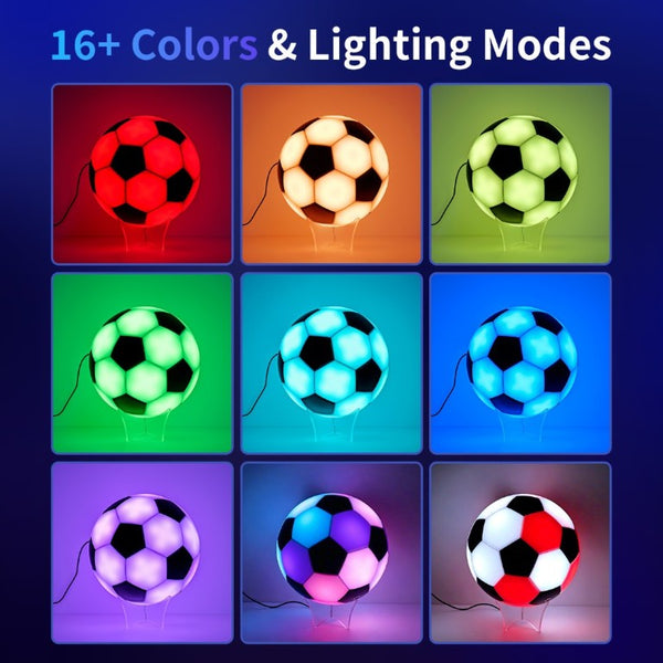 English Elm Rgb Soccer Ball Desk Lamp Smart LED Light Music Sync App Control Kids Bedroom W2312P545466