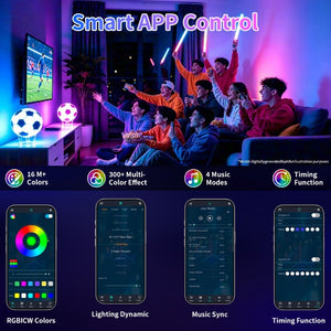 English Elm Rgb Soccer Ball Desk Lamp Smart LED Light Music Sync App Control Kids Bedroom W2312P545466