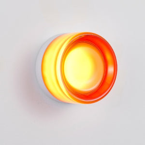 English Elm Led Round Aluminum Wall Sconce with Acrylic Lens for Bathroom Porch or Living Room Concave Red W2312P545468