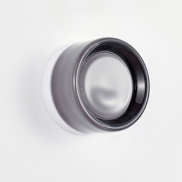 English Elm Led Round Aluminum Wall Sconce with Acrylic Lens for Bathroom Porch or Living Room Concave Smoke Grey W2312P545469
