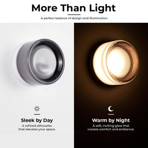 English Elm Led Round Aluminum Wall Sconce with Acrylic Lens for Bathroom Porch or Living Room Concave Smoke Grey W2312P545469