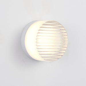 English Elm Led Round Aluminum Wall Sconce with Acrylic Lens for Bathroom Porch or Living Room Striped White W2312P545470