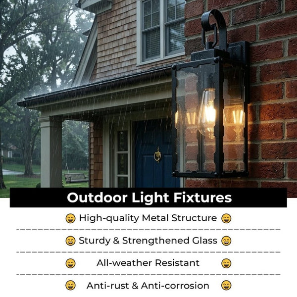 English Elm Outdoor Matte Black Wall Sconce Lantern with Clear Glass for Porch or Garage Sawtooth W2312P545473