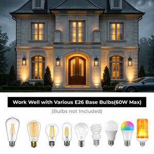 English Elm Large Matte Black Outdoor Wall Sconce with Clear Glass Waterproof Porch Lantern Sawtooth W2312P545474