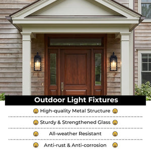 English Elm Outdoor Matte Black Wall Sconce Lantern with Clear Glass for Porch or Garage Wavy W2312P545475