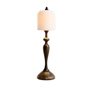 English Elm Vintage Gourd Ceramic Table Lamp Sculptural Bronze Bedside Light with Dimming Control W2312P545497