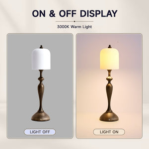 English Elm Vintage Gourd Ceramic Table Lamp Sculptural Bronze Bedside Light with Dimming Control W2312P545497